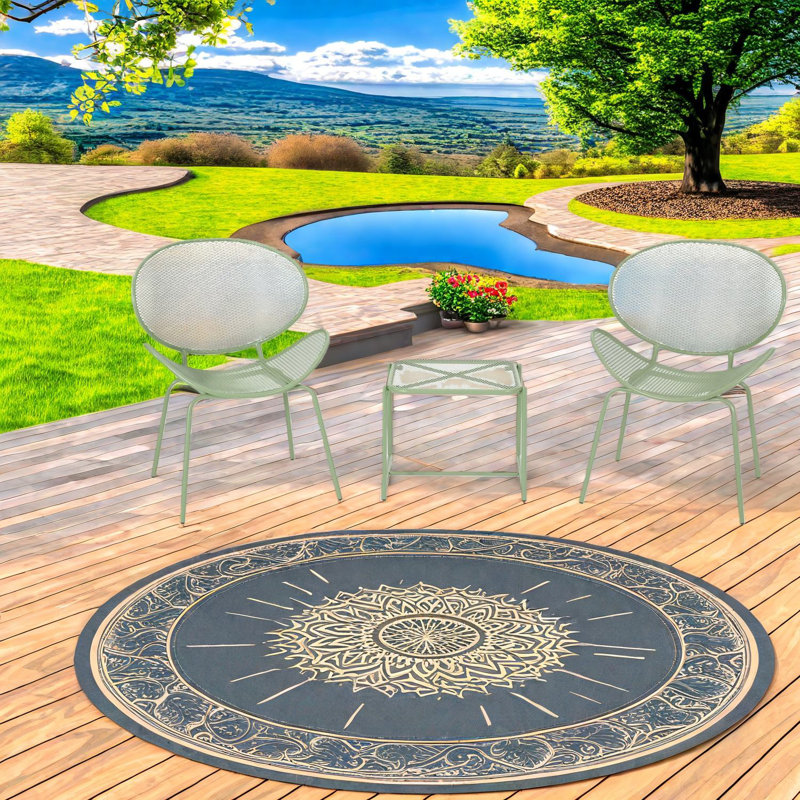 Ensembles de salle à manger de patio compacts, ensemble bistro moderne en métal et fer pour la maison