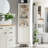 Freestanding Tall Corner Cabinet, Corner Bathroom Storage Cabinet Adjustable Shelf, Display Cabinet-542380974