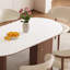 Table de salle à manger ovale en bois massif-106238143-106238142