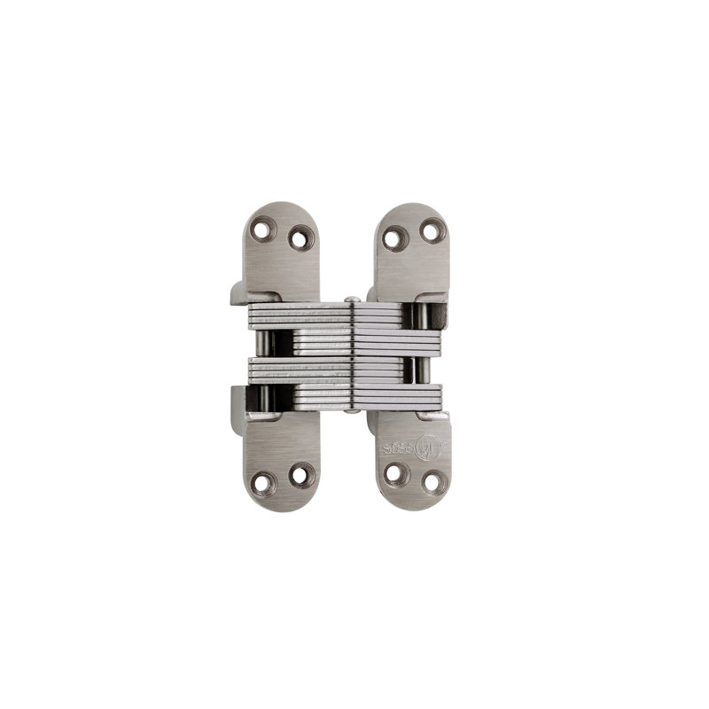 Invisible Single Door Hinge, Satin Nickel