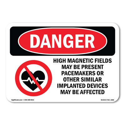 High Magnetic Fields Pacemakers Decal 5" X 3.5"