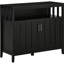Buffet ajustable à tablettes réglables noir pour bar ou entrée, 2 portes à bascule, armoire de cuisine l 41,75 po x P 17,75 po H 35,5 po avec portes et tablettes intérieures
