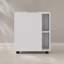 Armoire de salle de bain piédestal blanche à 1 porte avec 5 compartiments ouverts