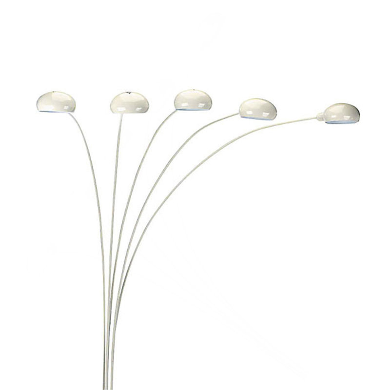 Lampe sur pied en métal de 84 po de hauteur et 5 accoudoirs arqués réglables