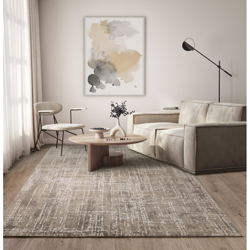 Abrienne Soft Modern Beige/Grey Rug, Rectangle 160 x 230cm
