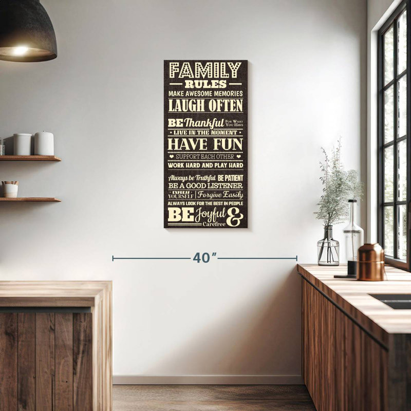 Panneau «Family Rules», H 36 po x l 18 po
