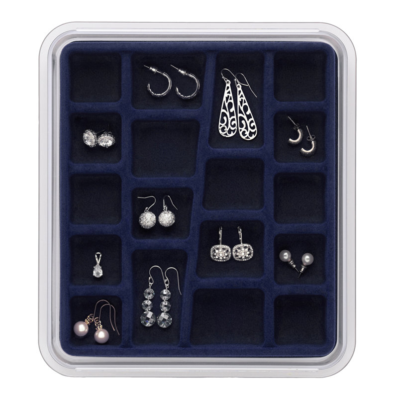 Plateau de rangement à bijoux 18 compartiments