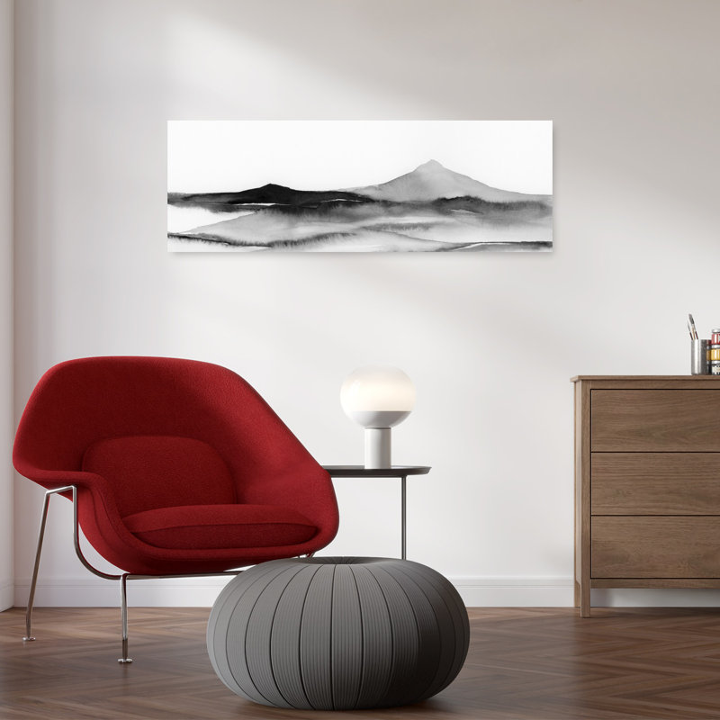 Shadowsofthesummiti 40 X 16 abstrait contemporain paysage montagne art mural, H 36 po x l 12 po