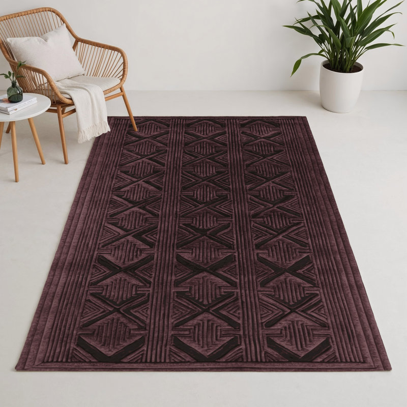 Tapis brun intérieur et extérieur Trellis, Rectangulaire 3 pi x 5 pi
