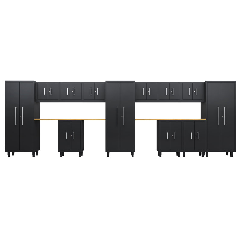 Ensemble d'armoires 14 pièces avec base, armoires murales et casiers 30 "Core Plus
