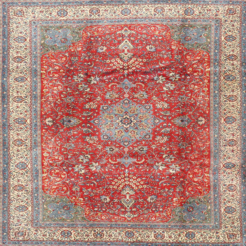 Tapis oriental oriental / noir / bleu, Rond 7 pi