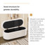 1.165m Beige Storage Bench