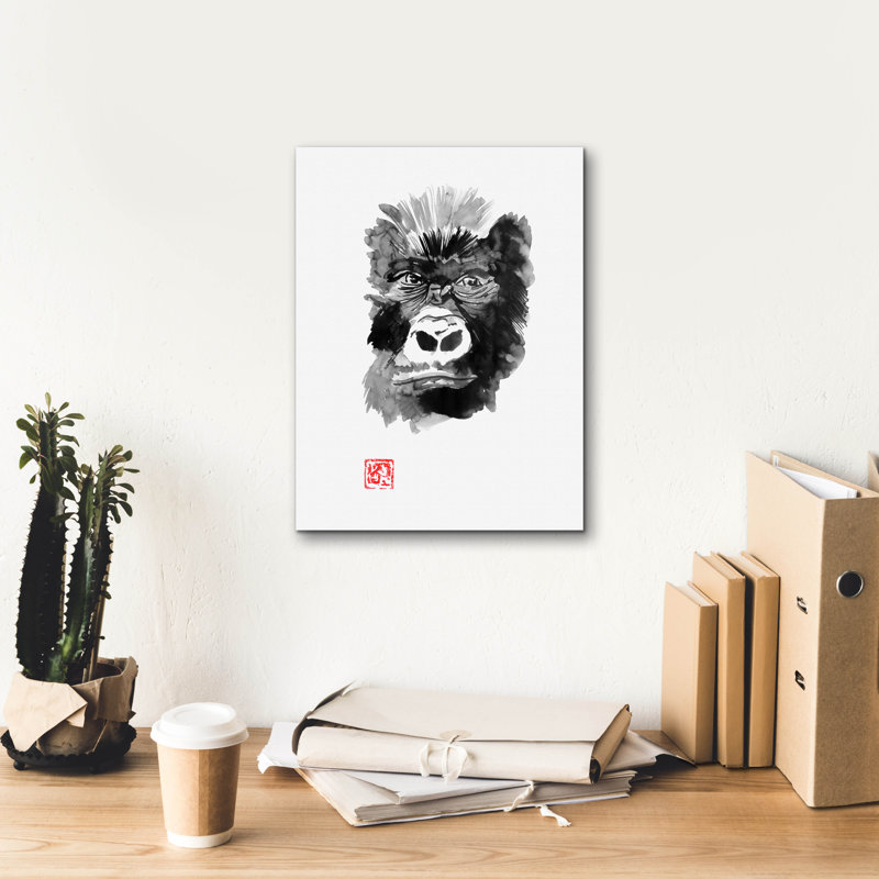 «Gorilla» par Pechane, art mural sur toile, H 16 po x l 12 po x P 0,75 po