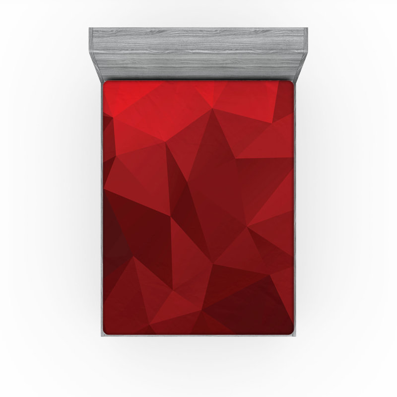 Drap-housse Ambesonne, paquet de 2, Écarlate / rouge rubis abstrait, Drap-housse de taille double