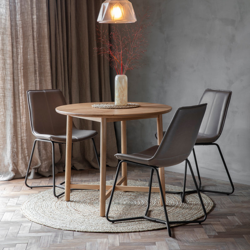 Carnot 46.5cm H Upholstered Side Chair in Brown, Ember