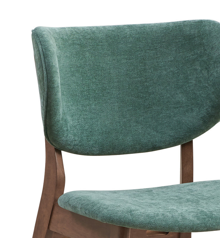 Chaise d'appoint rembourrée bleue et noyer Bevis (ensemble de 2), Vert