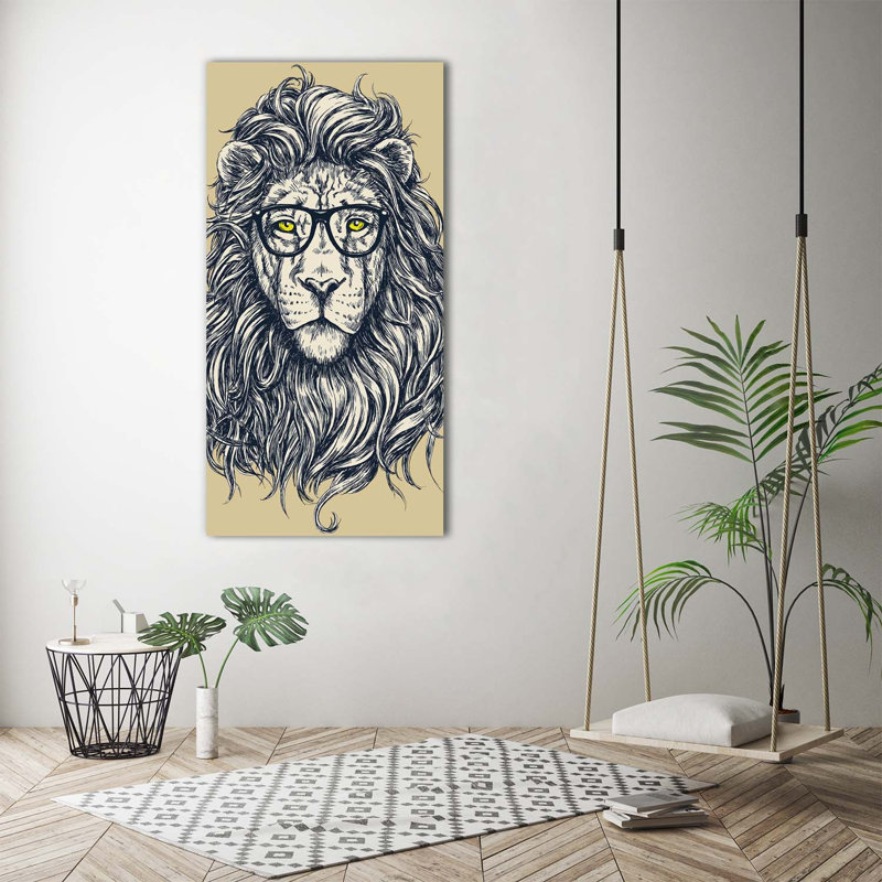 Hipster Lion - Wrapped Canvas Print