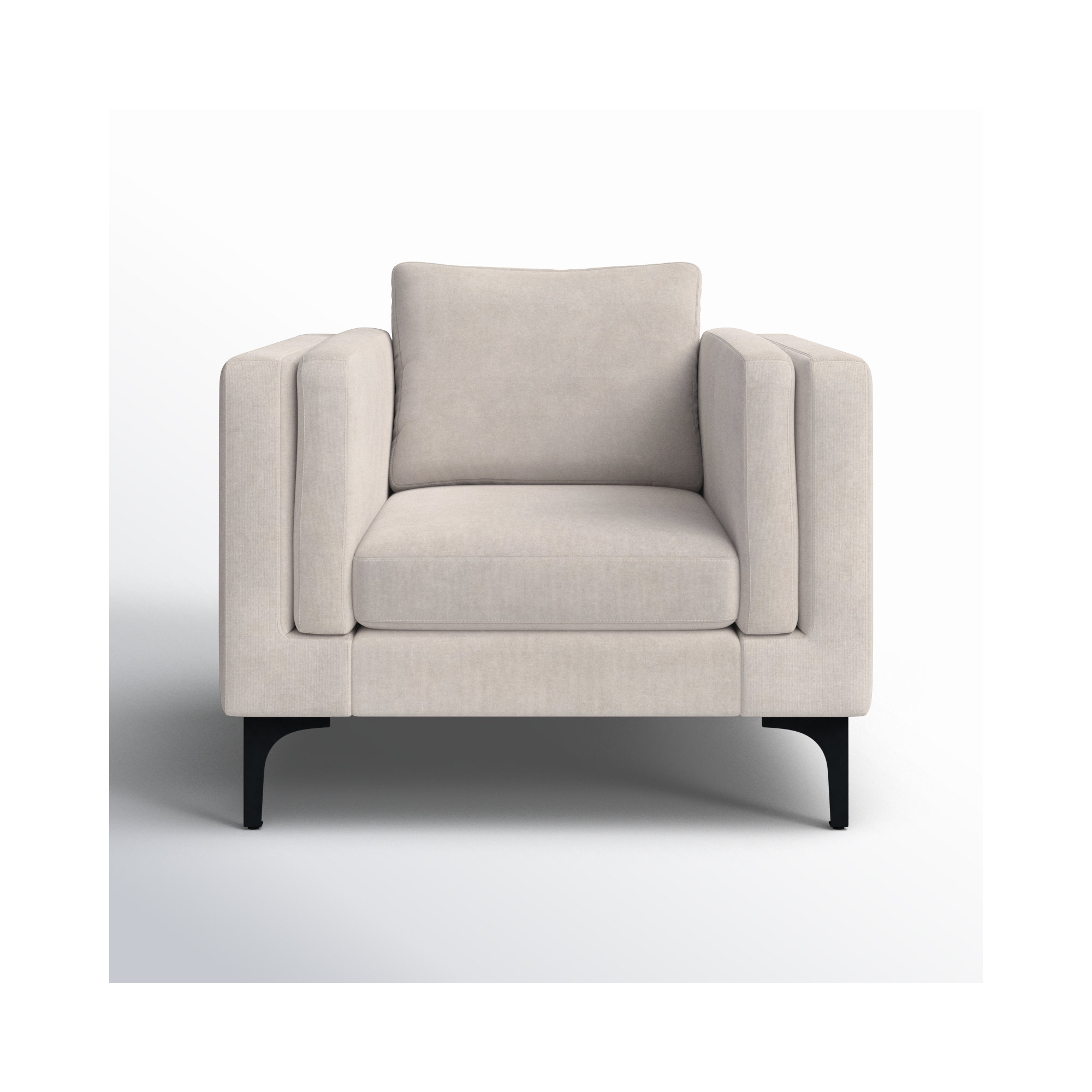 Troian Upholstered Armchair, Black, Lux Cream Performance Chenille
