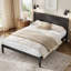Platform Bed Frame with Headboard , Wood Slat Support , No Box Spring Needed ,King,Espresso