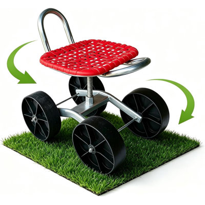 Rolling Garden Stool Seat with Wheels