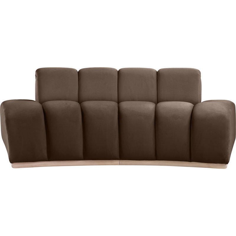Causeuse en velours Jace, Velours brun