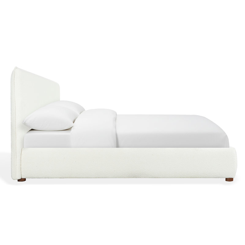 Callahan Upholstered Bed, King, Ivory Boucle