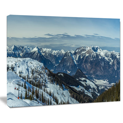 « white ski pente panoramique view », reproduction de photo sur toile tendue