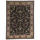 Hand-Knotted High-Quality Black and Brown Area Rug