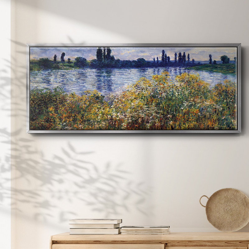 Les bords de seine à Vétheuil par Monet - Toile encadrée