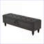 Banc de rangement, tissu doux contemporain gris ardoise 59 po | Chambre à coucher, salon, couloir | Repose-pieds | Gris-362751116