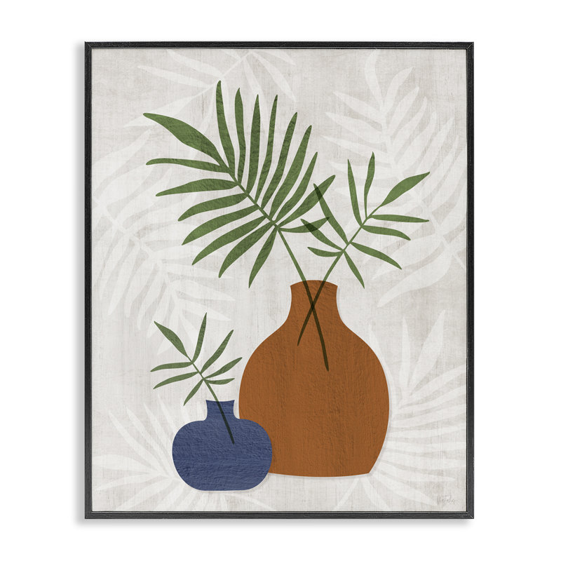  Boho Botanical Vases Grey Framed Giclee Art by Natalie Carpentieri, H 20 po x l 16 po, Giclée encadrée noir minuit
