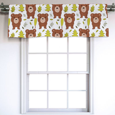Sateen Floral Ruffled Window Valance