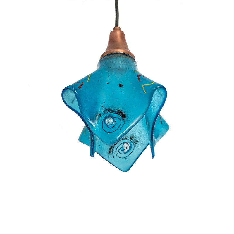 Azure Blue Handkerchief Glass Mini Pendant Light
