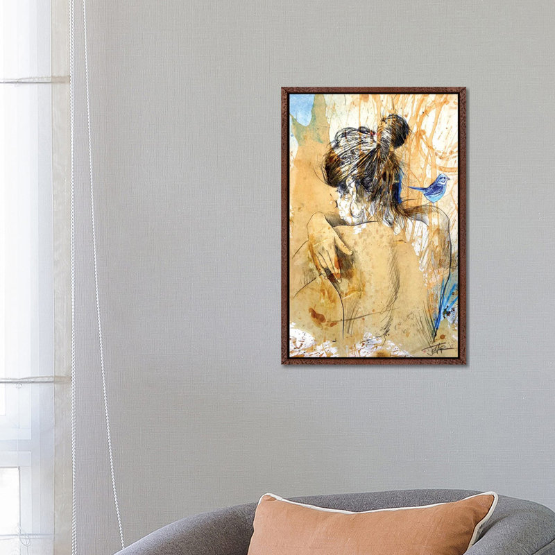 Never To Far Away by Loui Jover - Print on Canvas, Classic Brown Wood Framed, 66.04 cm H x 45.72 cm W