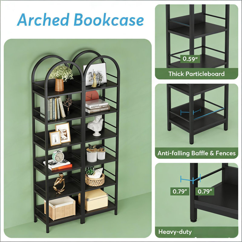 Versatility Display Shelf, Compact Bookshelf, Arched Corner Bookcase