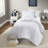 Luxurious White Twin/twin Xl Bedding Sets, Polyester Comforter & Sheets, Minimalist Style For Dorms