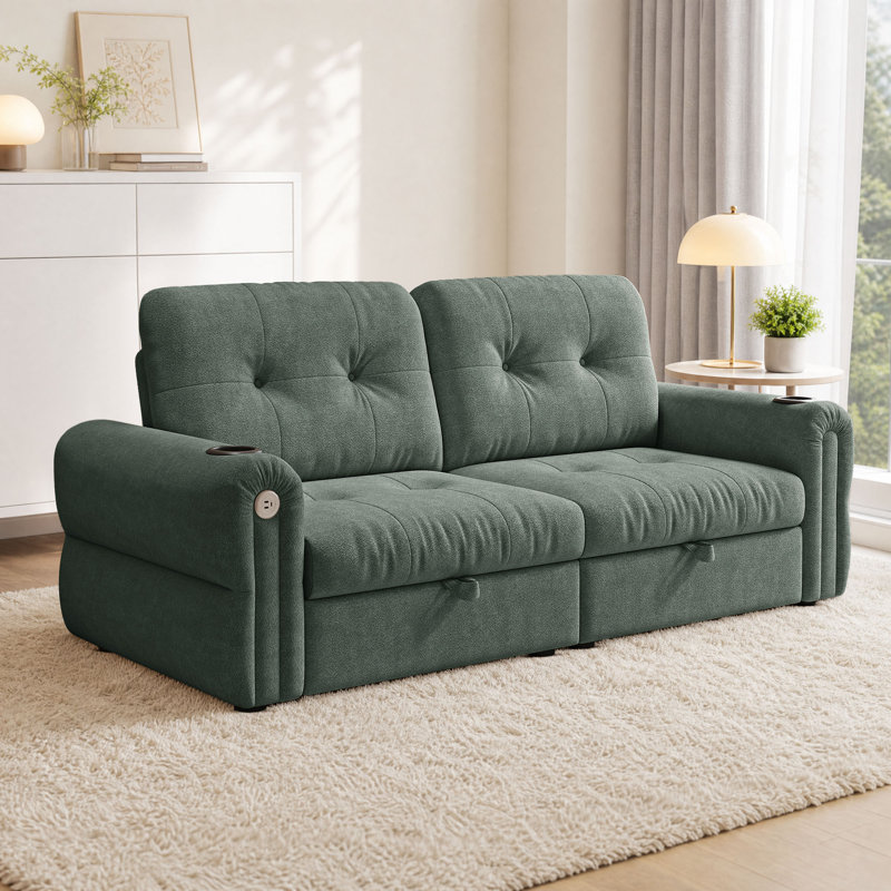 Canapé-lit convertible 77 po sofa Canapé-lit 2 en 1 pour s'asseoir et dormir, Vert
