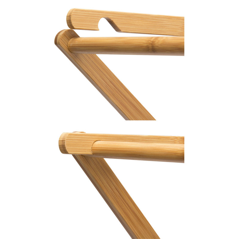 Bamboo Folding Clothes Drying Rack, Upscale Laundry Rack with 11 Dowels, Environmentally Friendly, Stable Frame, Shelf for Drying Flat