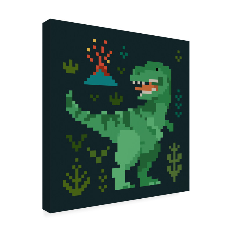 «Pixel Dinos II» sur, H 35 po x l 35 po