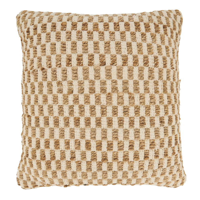 Aeryn Collection Jute / Sisal Throw Pillow, Down