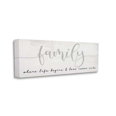 «Family Love Never Ends Sentiment», typographie charmante
