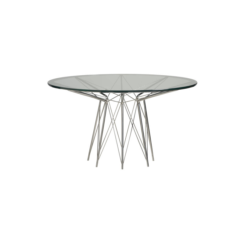 Axel 54" White Glass Top Transitional Dining Table