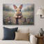 «Cute Bunny In Wildflower Garden», image de chambre de bébé, impression sur toile encadrée-131636361-131636362