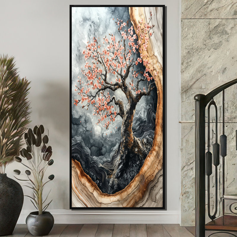 Henry II - impressions murales florales, H 60 po x l 28 po, Noir, Reproduction encadrée sans passe-partout