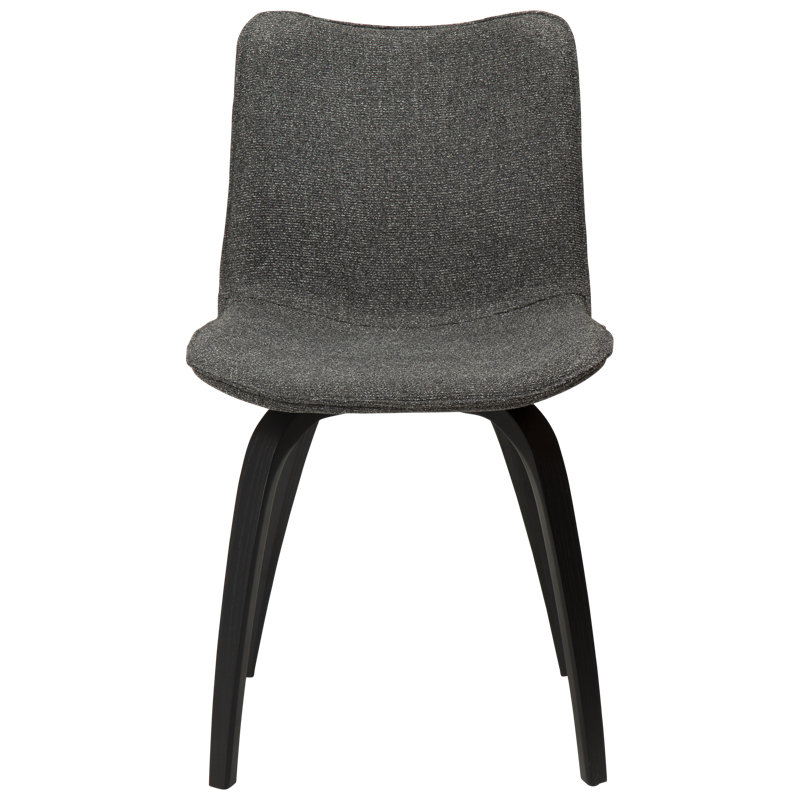 45cm H Polyester Blend Upholstered Side Chair, Black, Grey