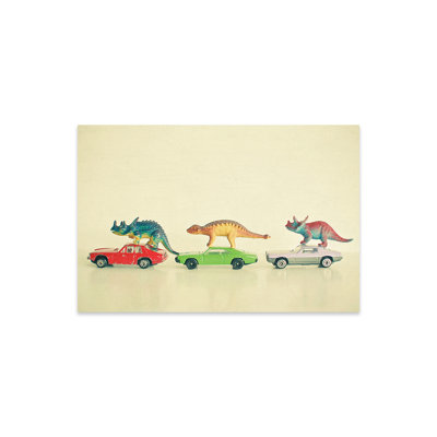 «Dinosaurs Ride Cars» par Cassia Beck - impression non encadrée