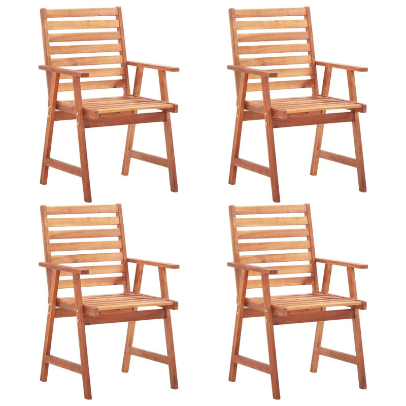Artifore Outdoor Patio Dining Side Chair with Cushion, Brown