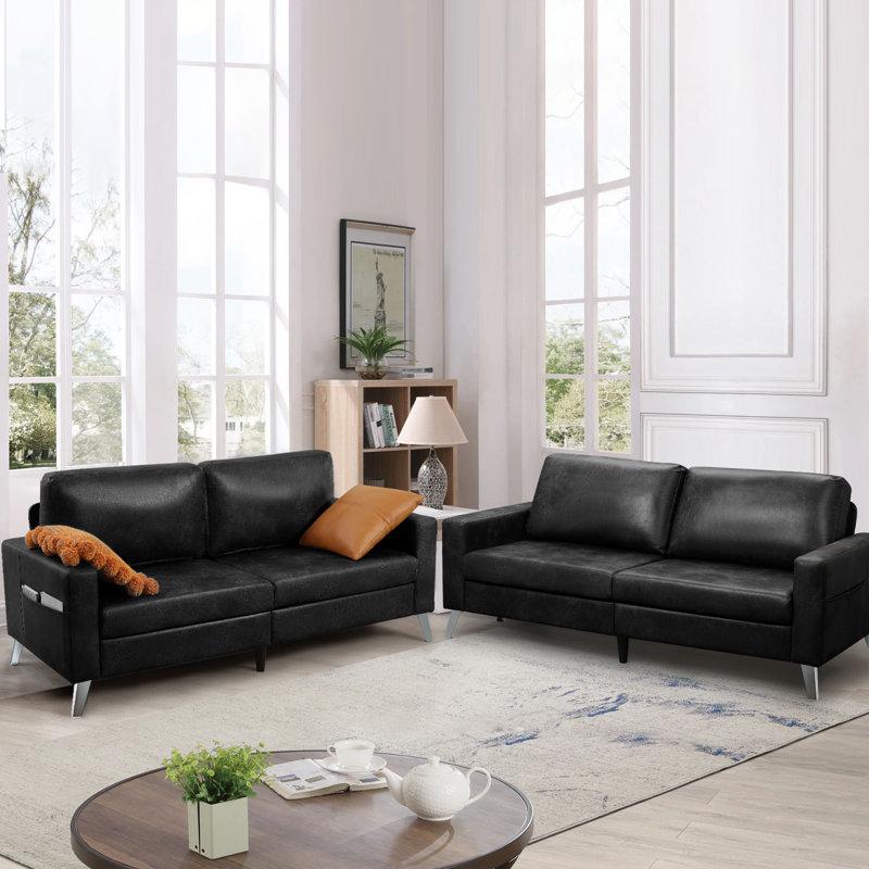 Hannalise Upholstered 79'' Sofa, Black