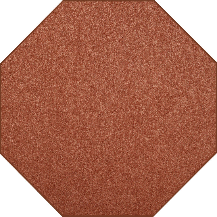 Ebern Designs Solid Color Octagon Shape Area Rugs Rust Octagon