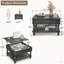 Table basse à plateau relevable cannelé 31,5 pouces avec rangement ouvert et caché, mécanisme de levage hydraulique, pieds en bois massif rétro pour le salon, canapé